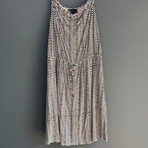 Lane Bryant Plus Size 18/20 - Black and White Stripped Pattern Summer Dress